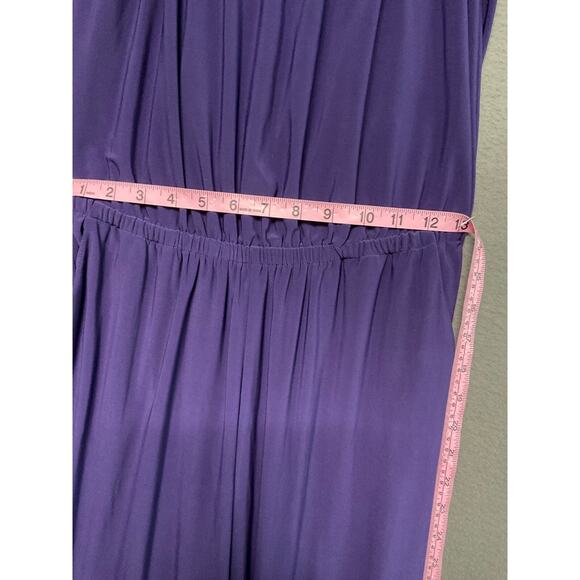 Simply Styled Halter Top Purple Jumpsuit Size S/C, Elastic Waist & Pockets - Picture 6 of 9